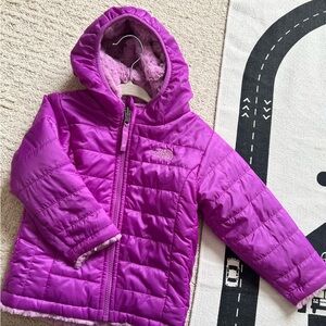 The North Face Girls’ Reversible Pink/Purple Winter Jacket – Size 18-24month